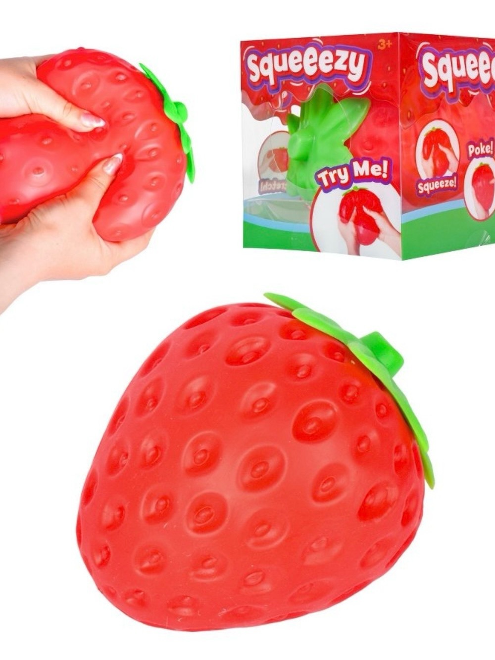 Squeeezy Jumbo Red Strawberry Stress Toy for Kids
